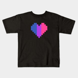 Bisexual 8-bit heart Kids T-Shirt